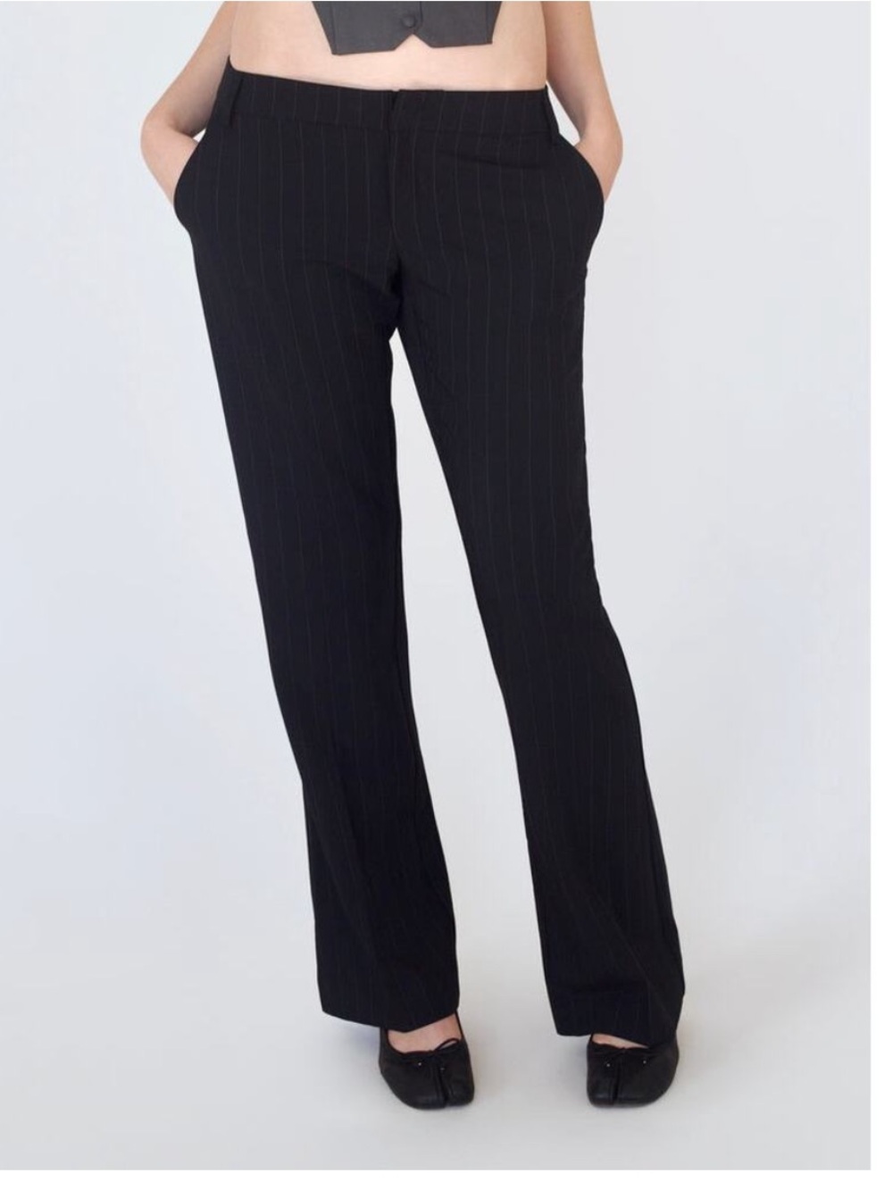 Dana Foley NYC G-Pant Dress Pants Women’s Size Medium In Black Pinstripe